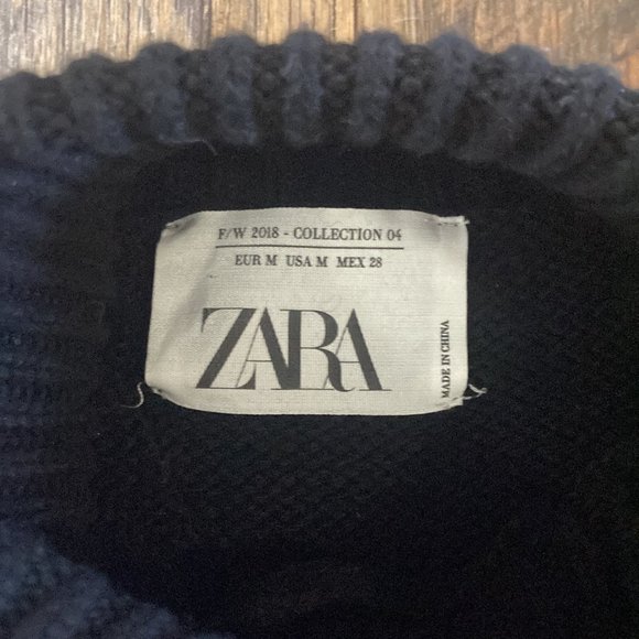 Zara Black Turtleneck Sweater with Gold Heart Accents - Picture 2 of 4